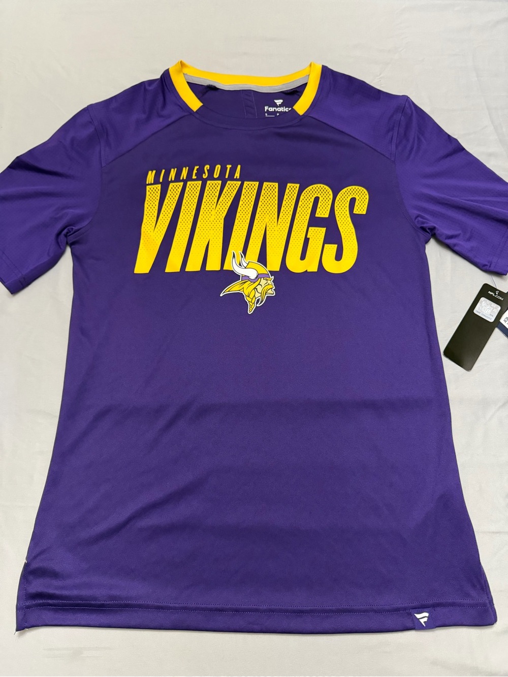 NFL Minnesota Vikings Purple and Yellow Short Sleeve Jersey Tee